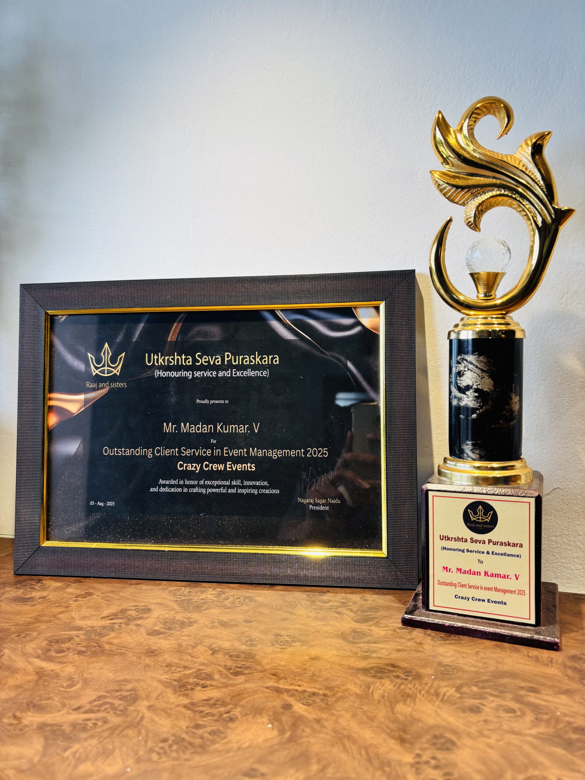 Utkrashta Seva Puraskar for Outstanding Client Service